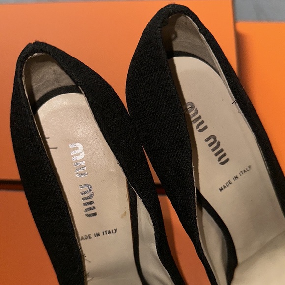 Miu Miu Black Canvas Heels - Picture 14 of 17